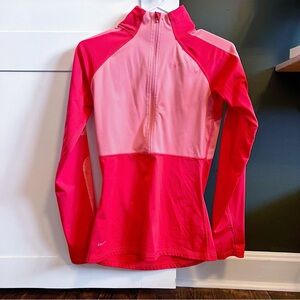 Pink and Hot pink Nike Athletic 3/4 pullover.